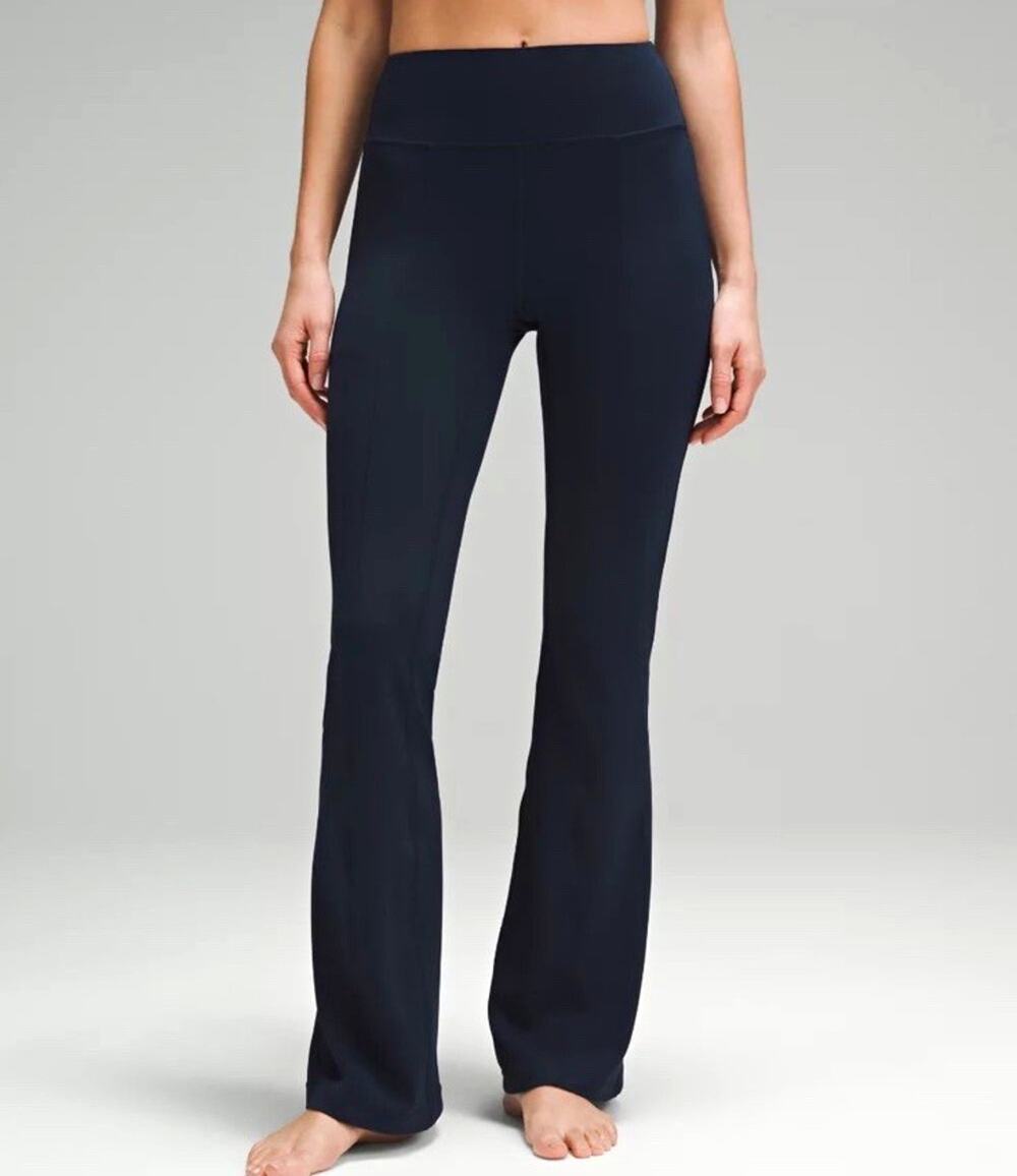 Lululemon Groove Pants Black Flare Leg High Rise Athleisure Yoga Casual Size 8